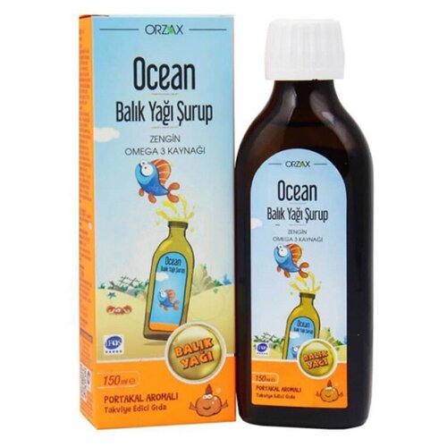 Orzax Omega-3 рыбий жир для детей сироп, 150мл, апельсин