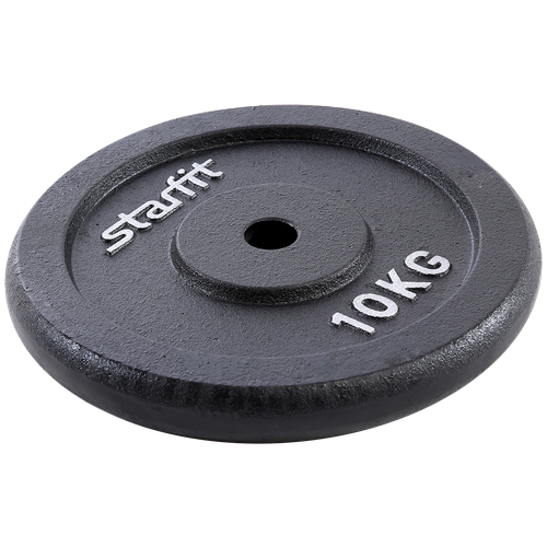 Диск Starfit BB-204 10 кг 1 шт. черный диск чугунный starfit bb 204 1 кг d 26 мм черный 2 шт