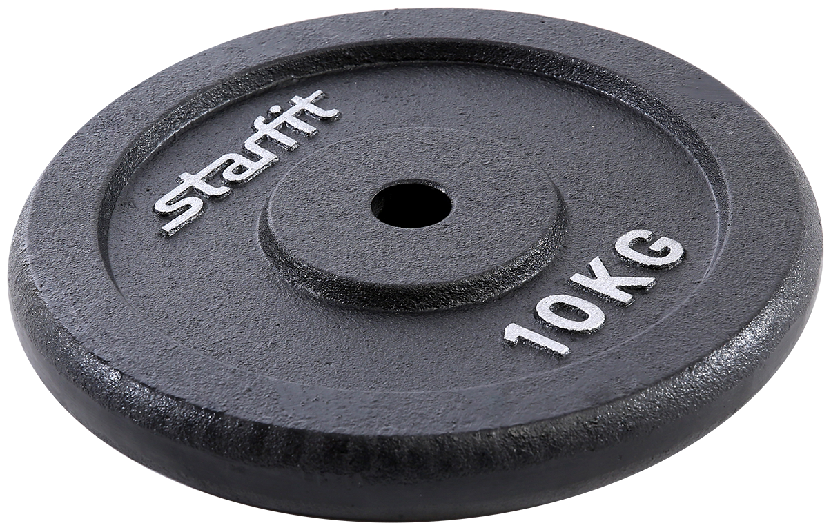 Диск чугунный Starfit BB-204 10 кг, d=26 мм, черный