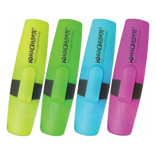 фото Набор маркеров-текстовыделителей юнландия "классика" (1-5мм, 4 цвета) 4шт., 4 уп. (151926)