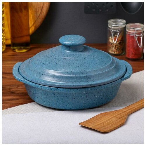 фото Сковорода с ручками "гранит" красная глина