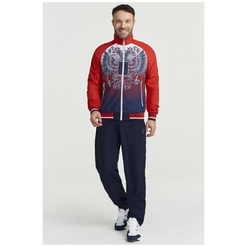 фото Костюм forward, олимпийка и брюки, силуэт прямой, карманы, подкладка, размер xl, красный, синий