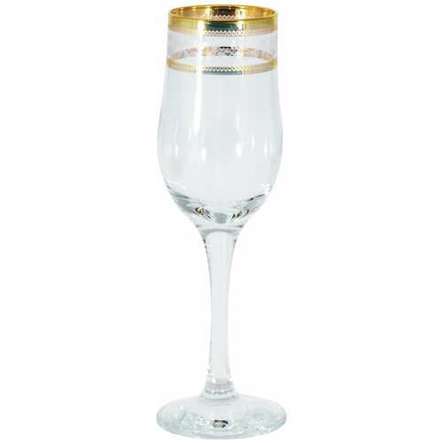 фото Набор бокалов для вина, шампанского с рисунком лоза 6 штук, объем 200 мл, в подарочной упаковке тl67-160 гусь-хрустальный