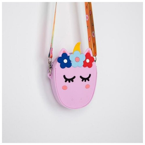 фото Сумка детская, отдел на молнии, регулируемый ремень, цвет сиреневый, «единорог» mikimarket