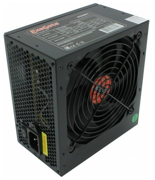 Блок питания 450W ExeGate 450NPX, ATX, PC, black, 12cm fan, 24+4p, 6/8p PCI-E, 3*SATA, 2*IDE, FDD + кабель 220V в комплекте