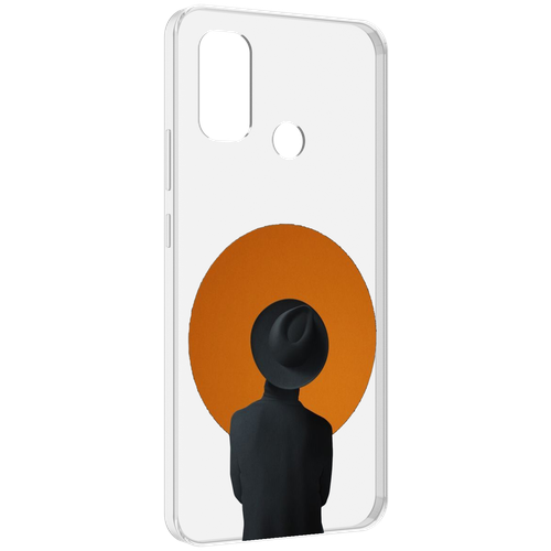 Чехол MyPads парень в шляпе в оранжевом кружке для UleFone Note 10P / Note 10 задняя-панель-накладка-бампер
