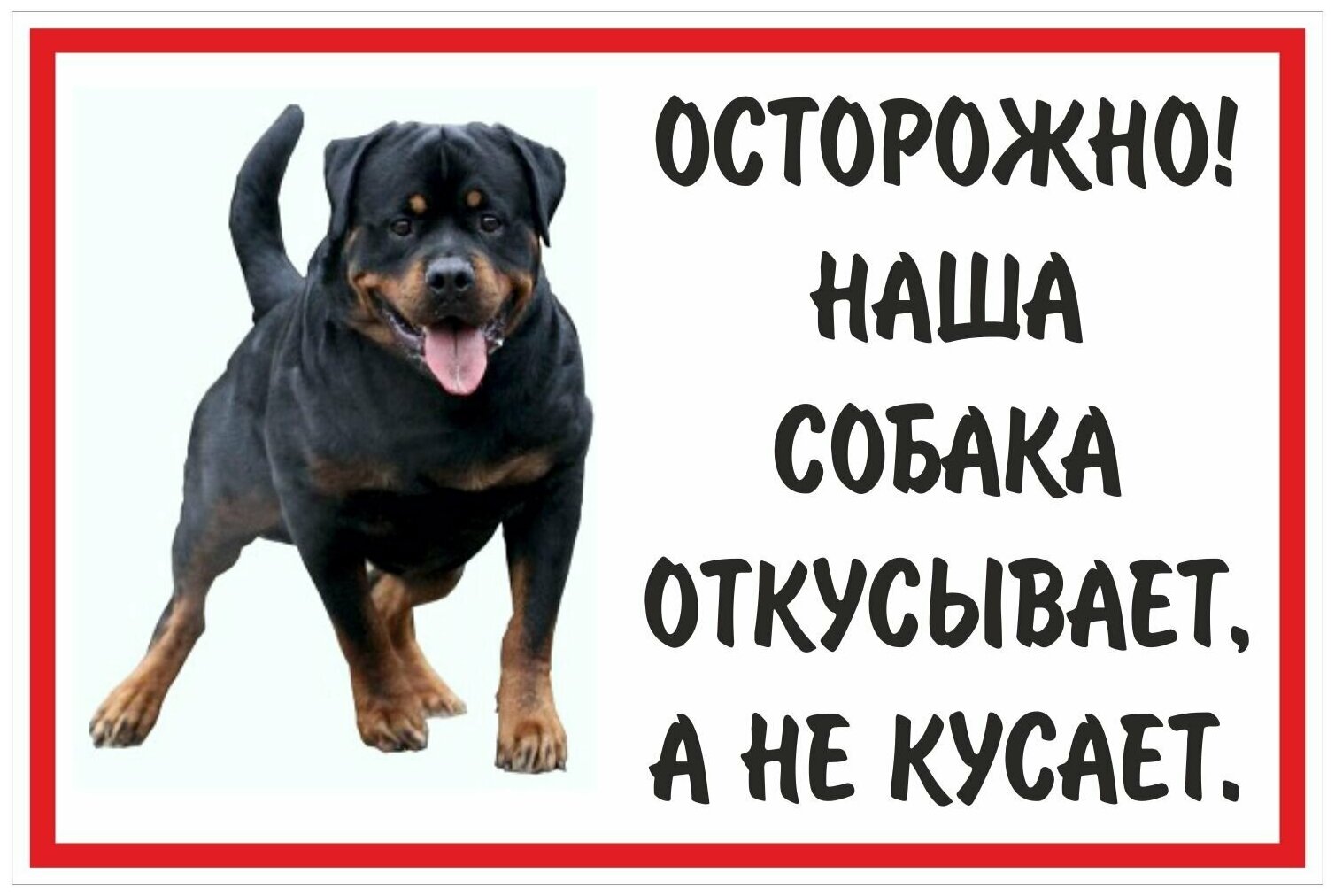 Информационная табличка "Собака" 300x200 мм из пластика 3 мм (Р)