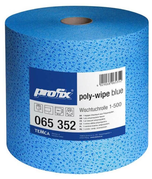 Протирочный материал в рулонах Profix Poly-Wipe синий (1 рул х 500 л)