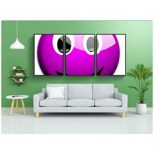 фото Набор модулных постеров для интерьера "смайлик, смайлы, эмоция" 60x90 см. в тубусе, без рамки lotsprints