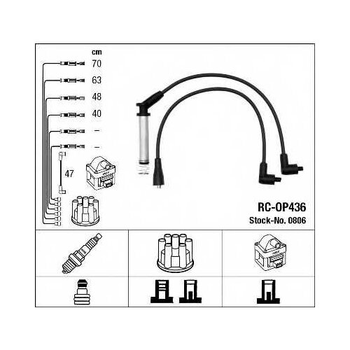 NGK-NTK 0806 Комплекты высоковольтных проводов RC-OP436 OPEL ASTRA F -98