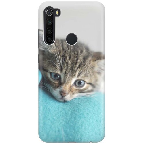 фото Ультратонкий силиконовый чехол-накладка для xiaomi redmi note 8t с принтом "котенок на пледе" gosso