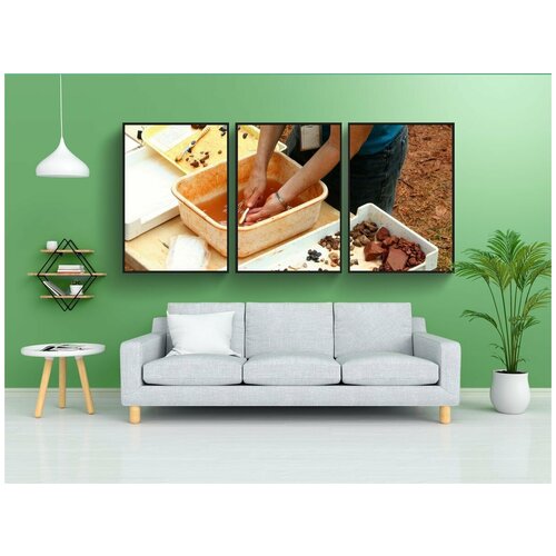 фото Набор модулных постеров для интерьера "археология, копать, searching" 60x90 см. в тубусе, без рамки lotsprints