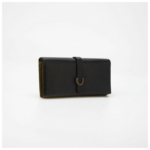 фото --- кошелёк на магнитах, цвет хаки/чёрный