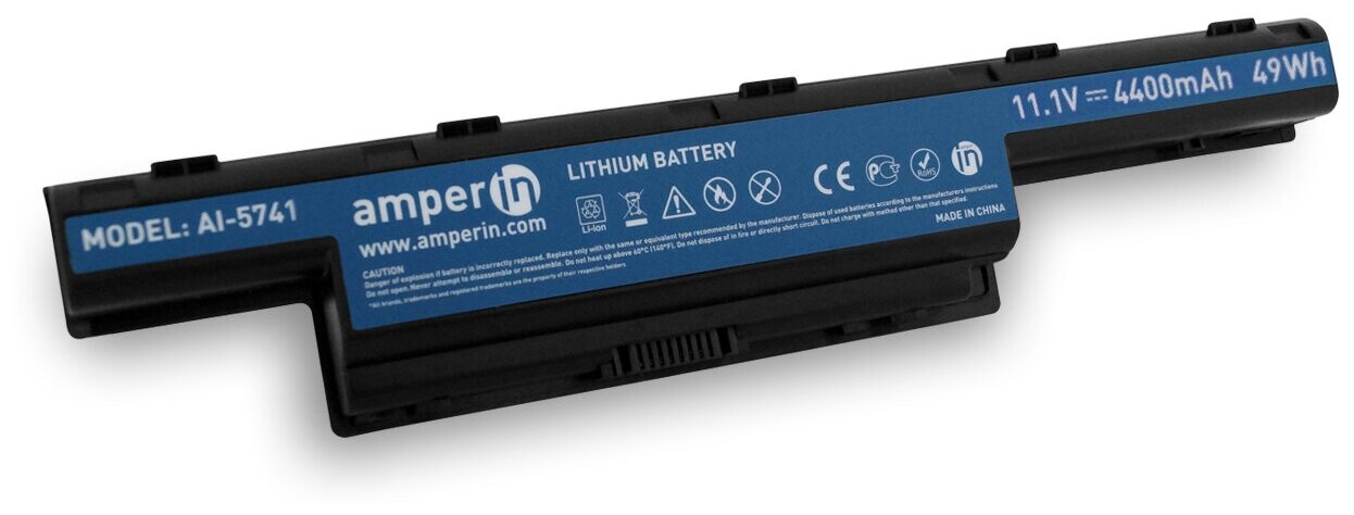 Аккумулятор Amperin AI-5741 (совместимый с AS10D3E, AS10D41) для ноутбука Acer Aspire 5741 11.1V 4400mah черный