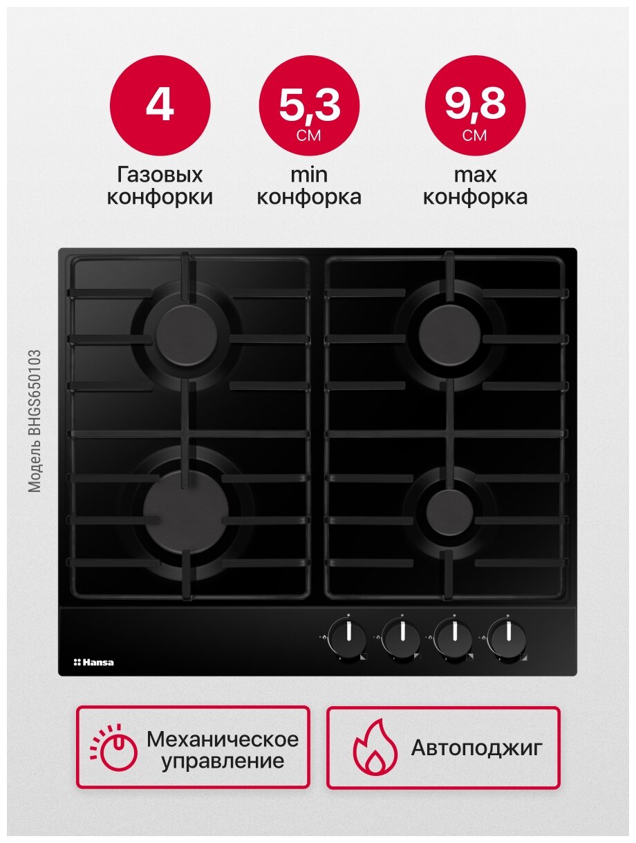 Варочная поверхность Hansa Варочная поверхность BHGS 650103 - фотография № 5