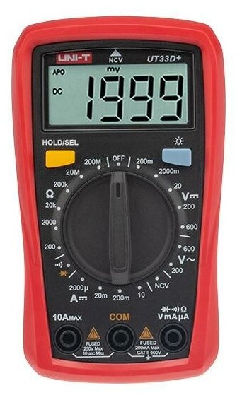 Мультиметр портативный UT33D+ NCV + прозвонка UNI-T 13-0058 (5шт. в упак.)