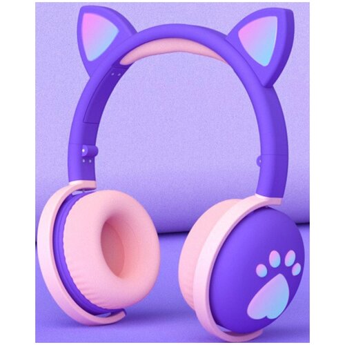 Наушники детские беспроводные блютуз со светящимися кошачьими ушкамис микрофономдля компьютерателефонасмартфонаайфонаiphoneигровые 160000₽