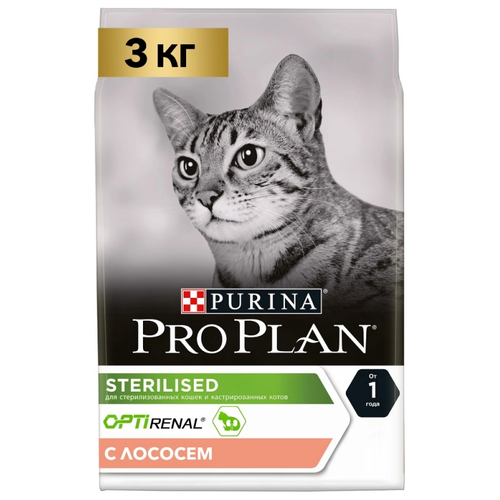 Корм Pro Plan Purina Pro Plan Sterilised Сухой корм для стерилизованных кошек и кастрированных котов с Лососем 400 гр