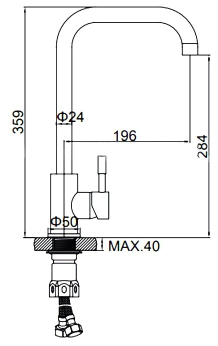 Смеситель для кухни (мойки) Ledeme L74998A-4