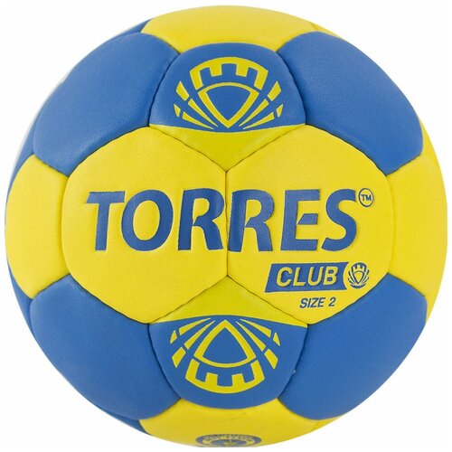 фото Мяч ганд. "torres club" арт.h32142, р.2, пу, 5 подкл. слоев, сине-желтый