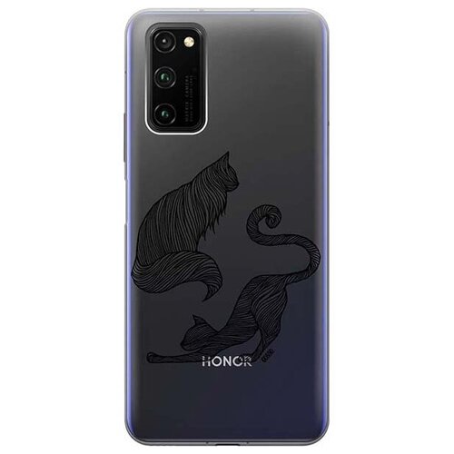 фото Ультратонкий силиконовый чехол-накладка для honor view 30 pro с 3d принтом "lazy cats" gosso