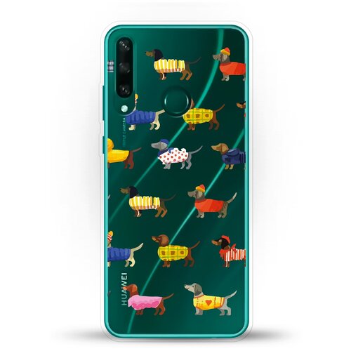 фото Силиконовый чехол модные таксы на huawei y6p andy & paul