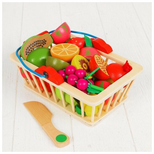 Продуктовая корзина С фруктами, 16 предметов (3048155) подарочная корзина с фруктами и цветами маракуйя
