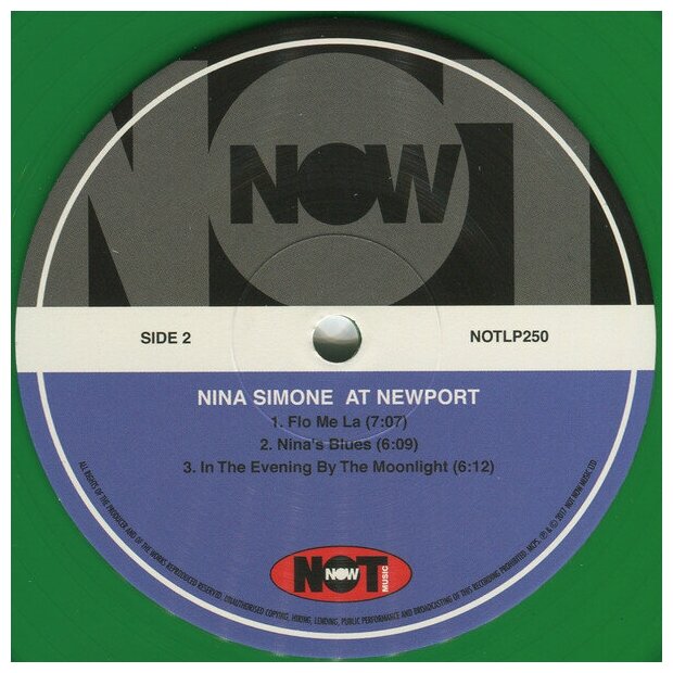 Виниловая пластинка NINA SIMONE AT NEWPORT (GREEN VINYL) Not Now Music - фото №4
