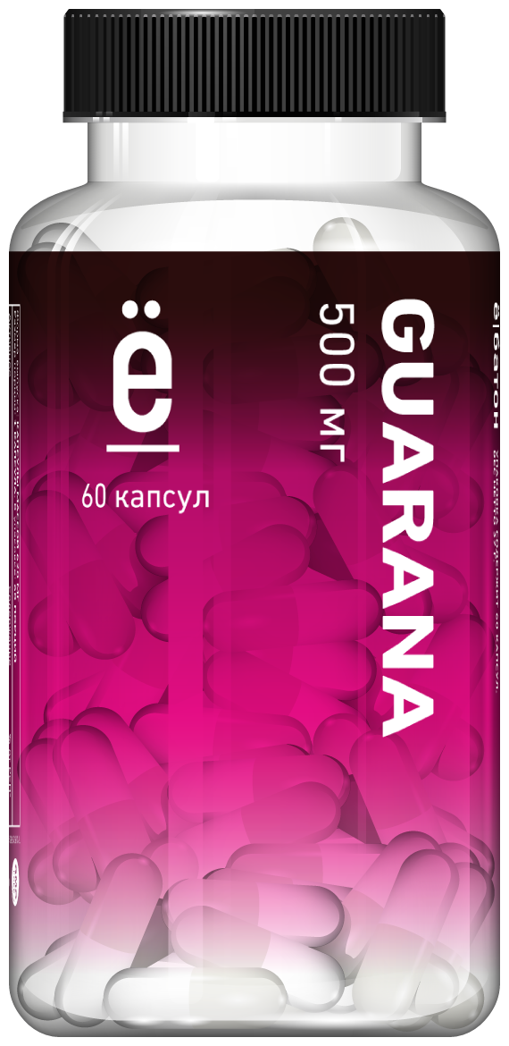 Экстракт гуараны, природный энергетик в капсулах Guarana, 60 капсул