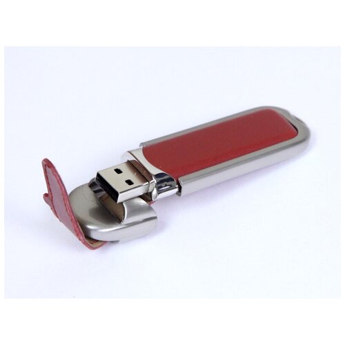 Кожаная флешка для нанесения логотипа с массивным корпусом (16 Гб / GB USB 2.0 Коричневый/Brown 212 KJ010 Футляр)