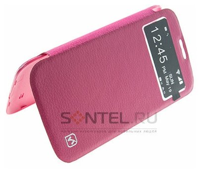 Футляр-книга боковой Hoc Original View для Samsung Galaxy i9500 S4 red rose