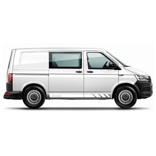 Акцентные полосы Edition на Volkswagen Transporter Т5 Т6 комплект виниловых наклеек на автомобиль белые