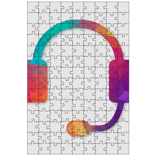 фото Магнитный пазл 27x18см."наушники, гарнитура, слушая" на холодильник lotsprints