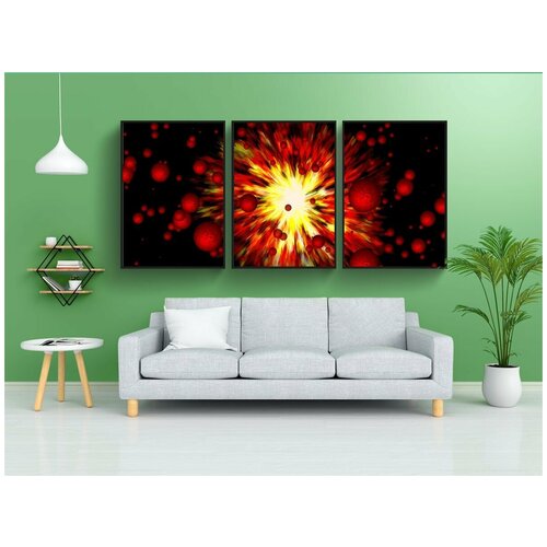 фото Набор модулных постеров для интерьера "огонь, взрыв, большой взрыв" 60x90 см. в тубусе, без рамки lotsprints