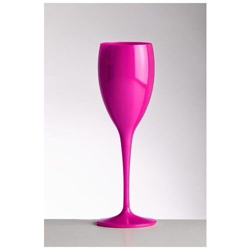 Многоразовый, пластиковый бокал для шампанского фуксия