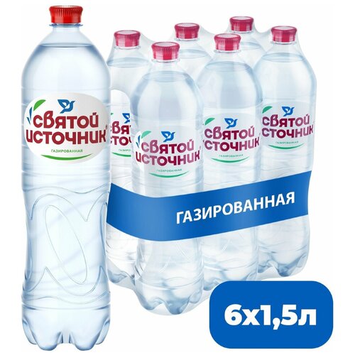 Вода природная питьевая Святой Источник артезианская негазированная, 6х1.5л