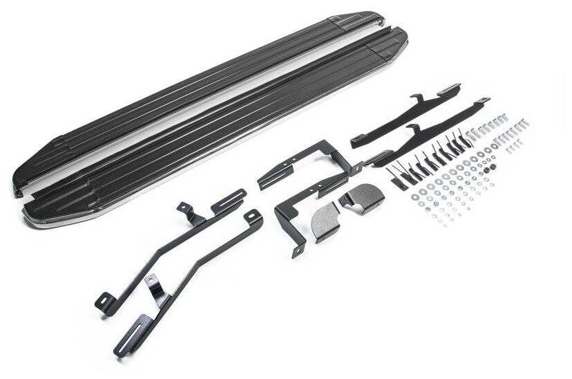 Пороги Rival Premium Hyundai Santa Fe 2012-2016/Hyundai Santa Fe Premium 2015-, нержавеющая сталь 180 см, крепеж, 2 шт. - фото №18