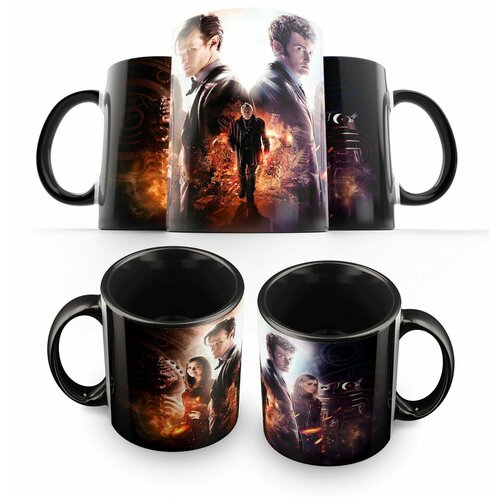 фото Кружка черная доктор кто - 3 (сериал, нетфликс, шерлок) -3 creative mug