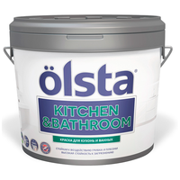 Краска акриловая Olsta Kitchen&Bathroom для детской влагостойкая моющаяся матовая бесцветный 0.9 л