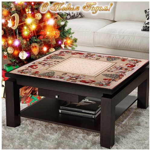 Дорожка для стола новогодняя 100х100 см Vingi Ricami / Гобеленовая дорожка на стол