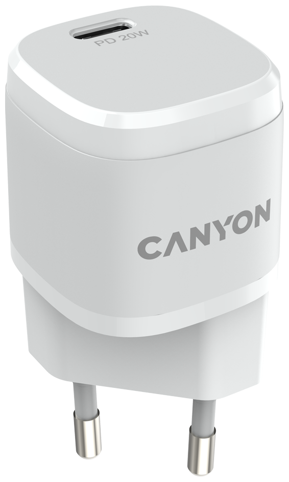 Зарядное устройство сетевое Canyon CNE-CHA20W05 PD 20Вт, USB-C, белый - фото №3