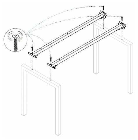 Траверса стола на металлокаркасе 