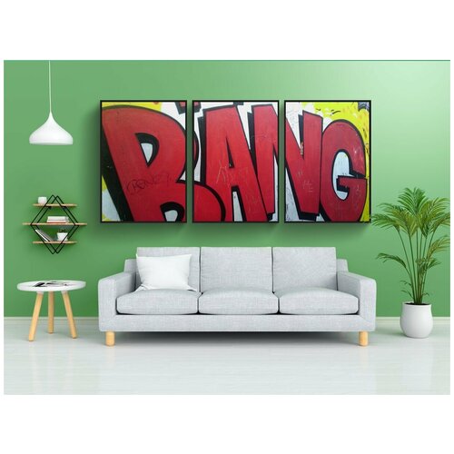 фото Набор модулных постеров для интерьера "граффити, хлопнуть, пишу" 60x90 см. в тубусе, без рамки lotsprints