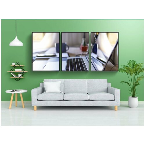 фото Набор модулных постеров для интерьера "ноутбук, стол письменный, дом" 60x90 см. в тубусе, без рамки lotsprints