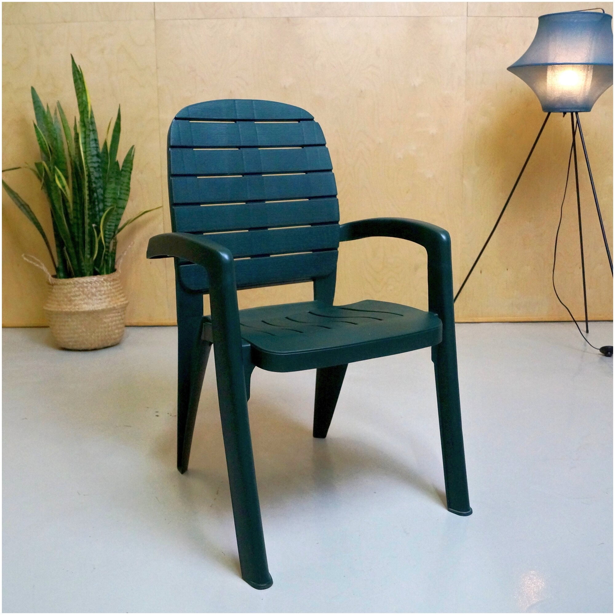 Пластиковое кресло Прованс, Тёмно-зелёный, 2 шт - фотография № 4