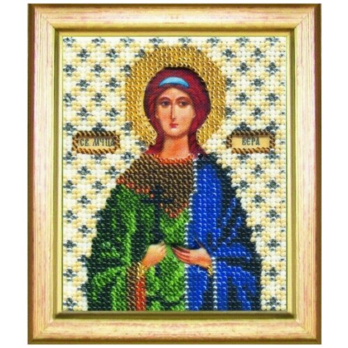 вышивка бисером икона святой мученицы узорешительницы анастасии б 1069 9x11 см см Набор для вышивания бисером Икона Святой мученицы Веры. Чаривна Мить