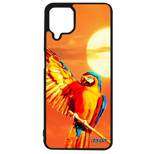 фото Защитный чехол на мобильный // samsung galaxy a12 // "попугай" стиль ара, utaupia, оранжевый