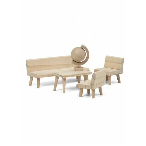фото Набор деревянной мебели для домика сделай сам гостиная, lundby