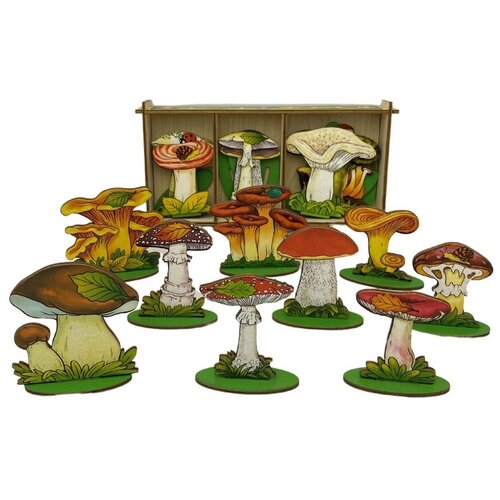 фото Набор "грибы на подставке" в дер. коробке 36 дет. арт.8448 /35 нескучные игры