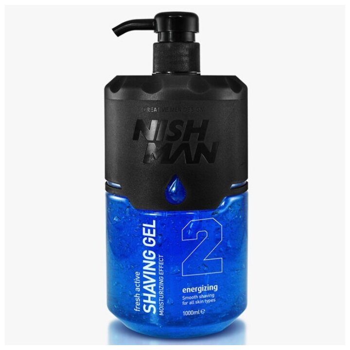 NISHMAN / Shaving gel №02 Energizing 1000 ml / Гель для бритья №02 Energizing (1000 мл)